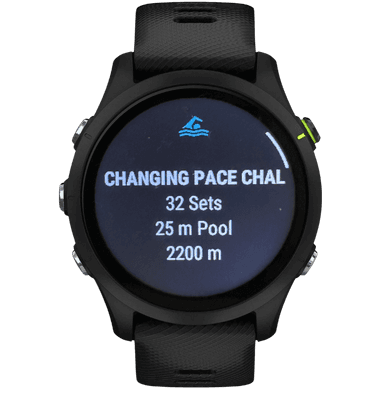 DuoSwim pool workout displayed on a Garmin watch